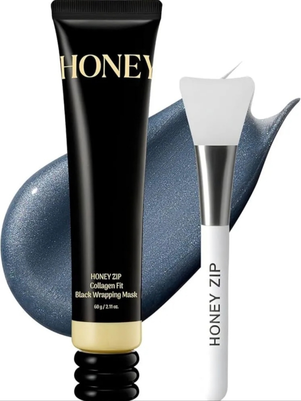 Honey Zip: KOREAN MASK (ACTIVATED CHARCOAL) W/ Applicator Brush